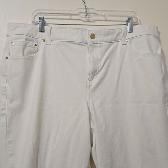 Talbots White Stovepipe Jeans Size 18W Women's Spring Ankle Straight Leg - Picture 3 of 7